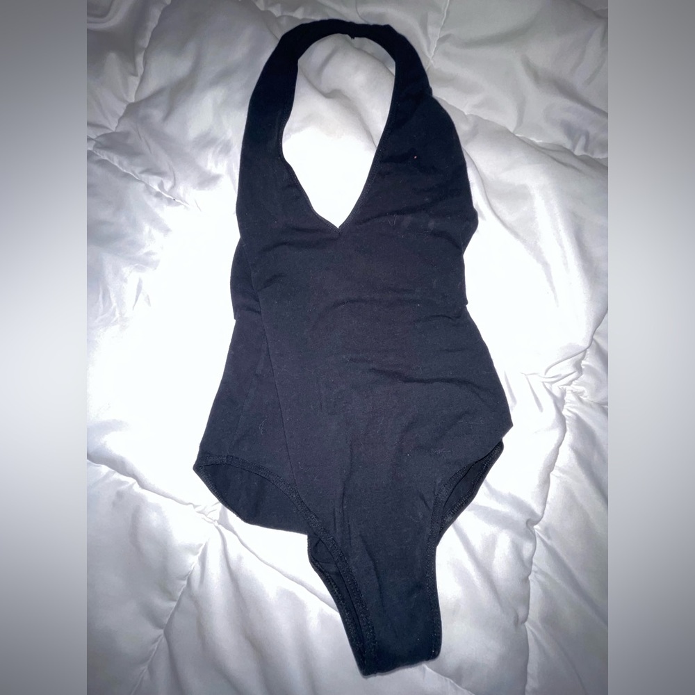 American Apparel halter neck low back body suit